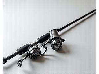 Lightweight spinning rod and reel combo ideal for trout fishing.