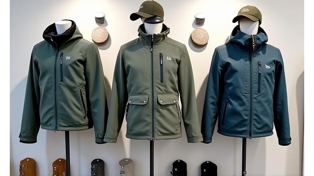 All-season fishing apparel displayed on mannequins in a well-lit store